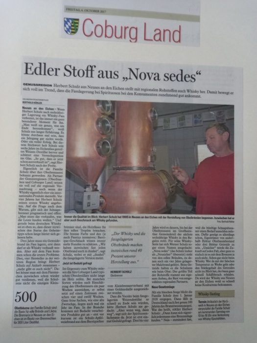 Zeitungsausschnitt: Coburger Tageblatt, 6. Oktober 2017