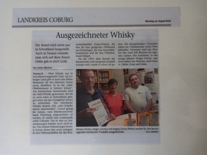 Zeitungsausschnitt: Coburger Tageblatt, 13. August 2019