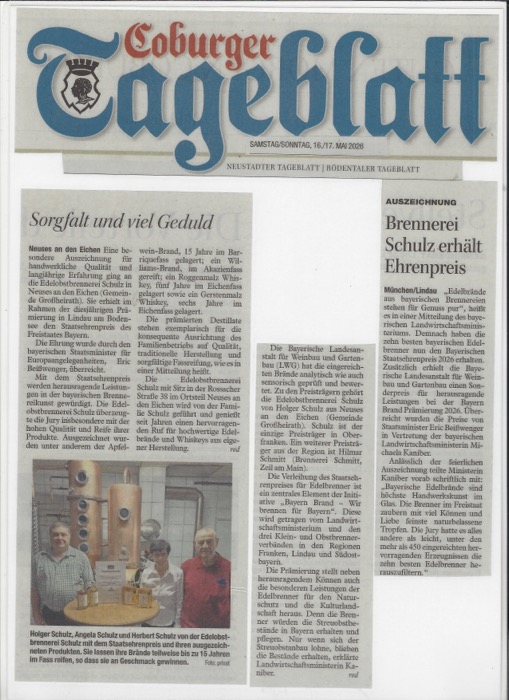 Zeitungsausschnitt: Coburger Tageblatt, 16. Mai 2026