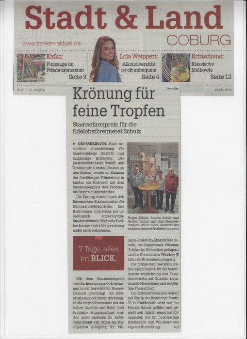 Zeitungsausschnitt: Stadt & Land, 23. Mai 2026