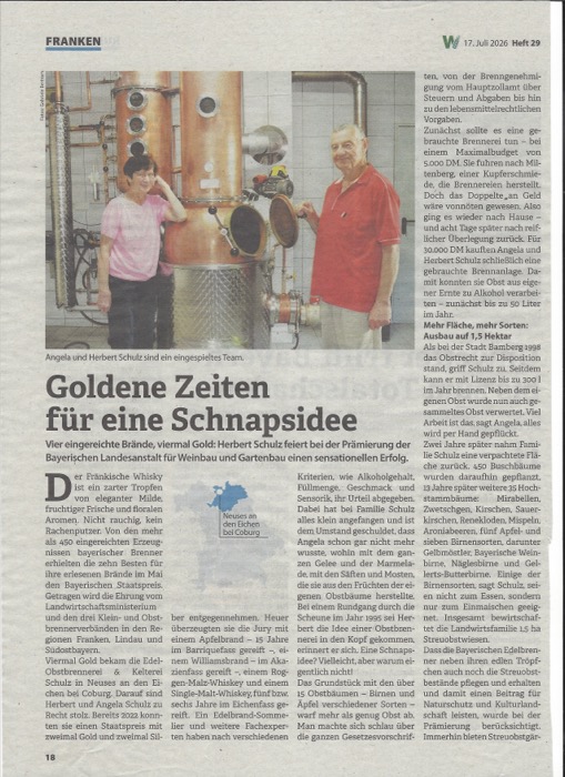 Zeitungsausschnitt: Bayerisches Landwirtschaftliches Wochenblatt, 17. Juli 2026