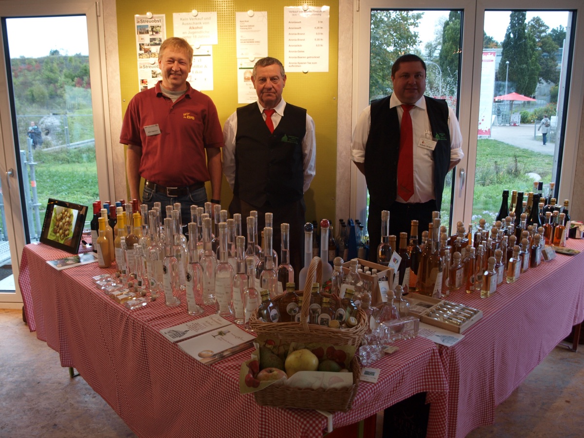 Messestand der Brennerei mit dem Sortiment